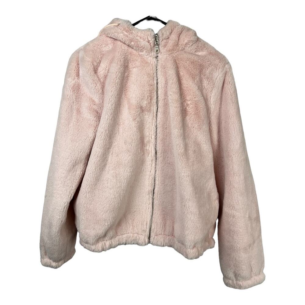 Maralyn & Me Pink Teddy Bear plush coat Jacket hooded Reversible M Medium